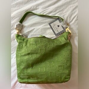Liz Lange Convertible Diaper Bag / Handbag in green. NWT